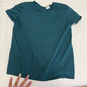 Teal t shirt workout top